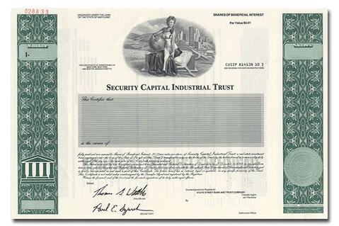 Prologis Timeline - 1994 Stock Certificate Prologis Timeline - 1994 Stock Certificate