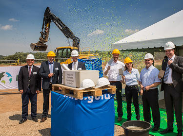 Foundation Stone Ceremony of Prologis Logistics Facility for DHL in Ludwigsau near Bad Hersfeld, Germany