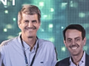 Four team members accepting a 2019 Digie Award