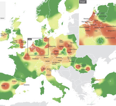 Customer Growth Strategies: Europe‘s Most desirable logistics locations - Heat map